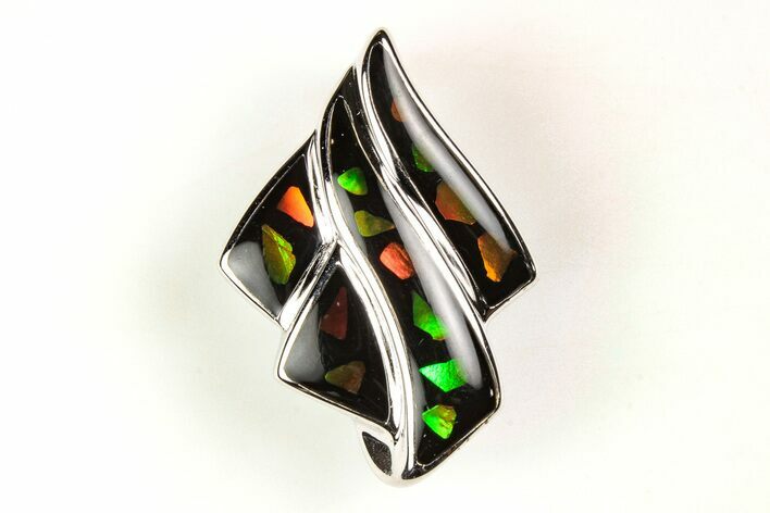 Ammolite Mosaic Pendant - Sterling Silver #206076